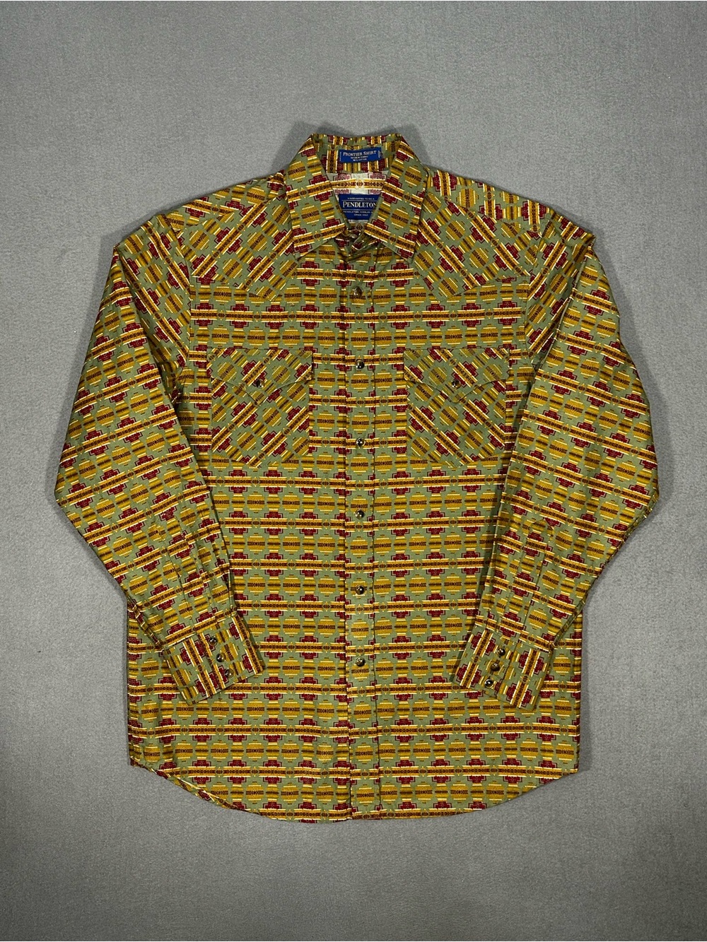 NWOT Pendleton Frontier Shirt Mens S Fits M Western Snap Aztec Pearl Snap Cotton